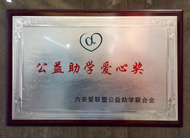 六安标榜装饰-公益助学爱心奖